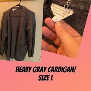 Loveriches gray heavy cardigan! Size L